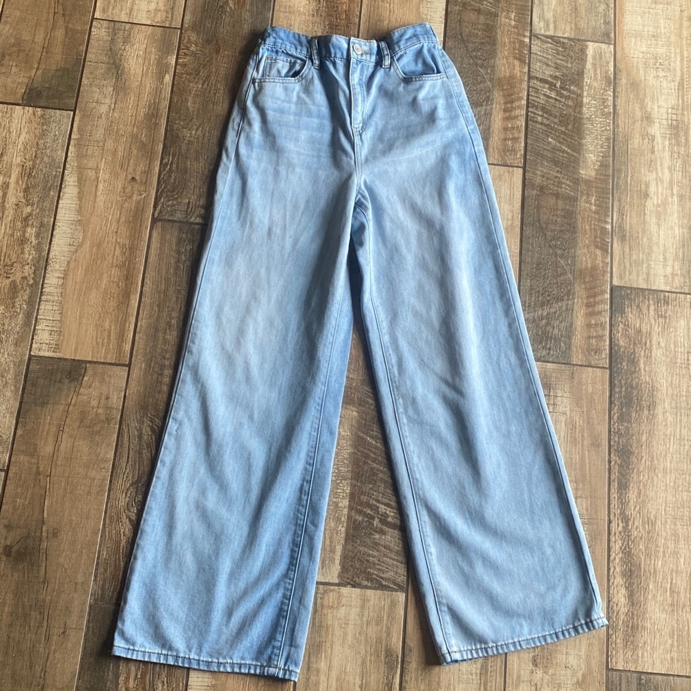 SO Super High Rise Light Blue Wide Leg Jeans